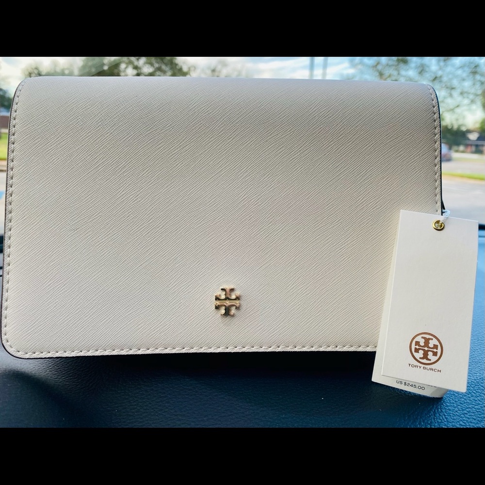 White Tory Burch Emerson crossbody